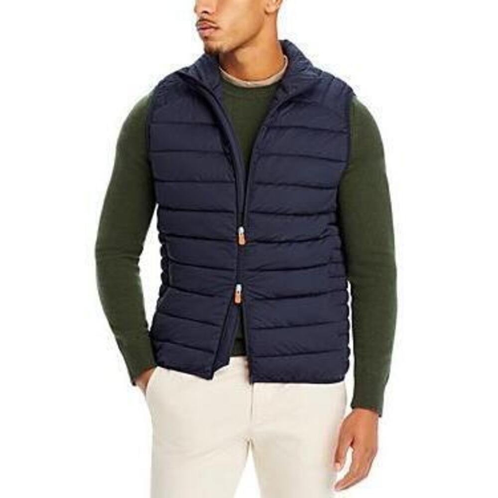 Save The Duck Men's Dark Blue Russell Quilted Vest M Medium